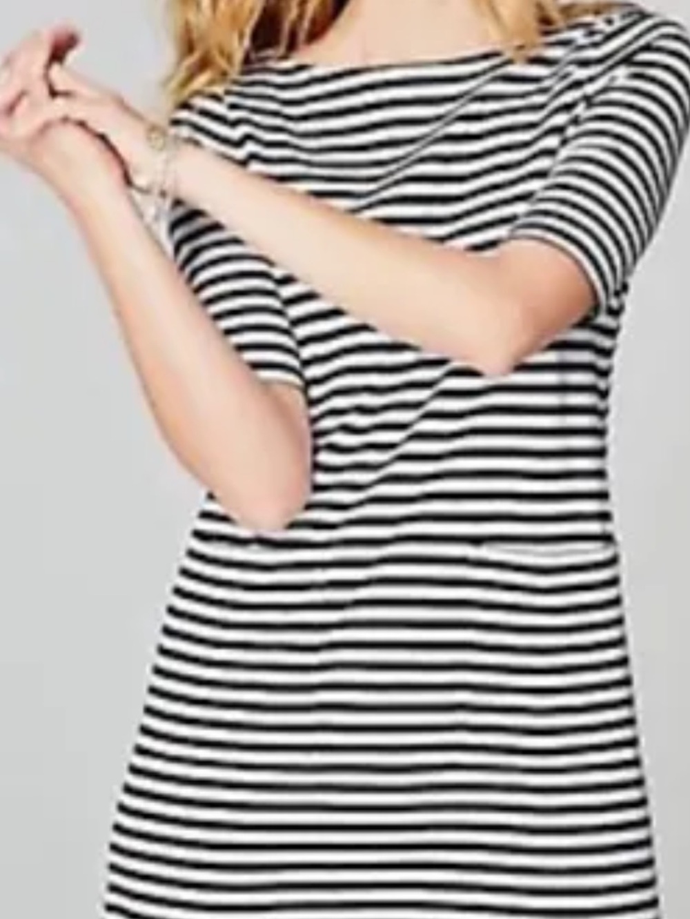 J. Jill Black and White Striped Nautical cotton striped Dress in size small - Picture 4 of 10